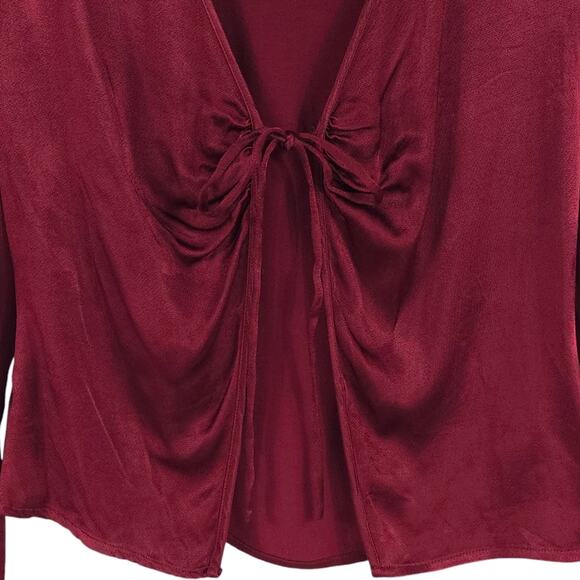 LPA Guilia Top Tie Front Open Long Sleeve Blouse - Picture 6 of 10